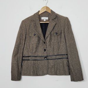 Proportion Petite Conrad C Wool Cotton Blend Blazer Brown Professor Sz 10 Petite